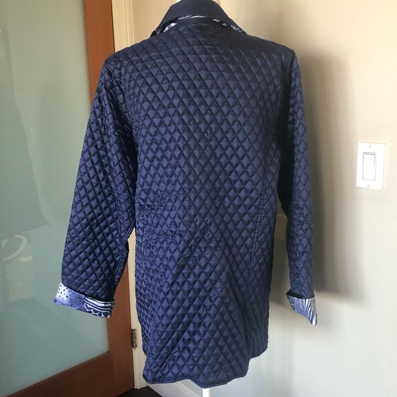DENNIS BASSO blue silk quilted jacket - Picture 6 of 10